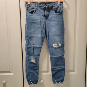 Free People Distressed Denim Skinny Jeans